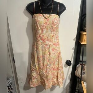 4/$16 Ann Taylor Pink and Orange Spaghetti Strap Sundress